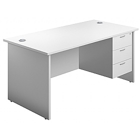 Ventura Rectangular Office Desks with Single Fixed