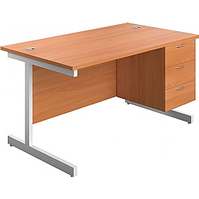 Ratio Rectangular Office Desks With Single Fixed D
