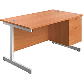 Ratio Rectangular Office Desks With Single Fixed D