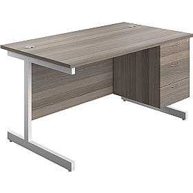 Ratio Rectangular Office Desks With Single Fixed D