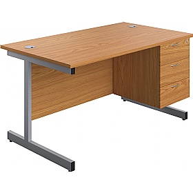 Ratio Rectangular Office Desks With Single Fixed D