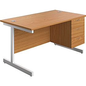 Ratio Rectangular Office Desks With Single Fixed D