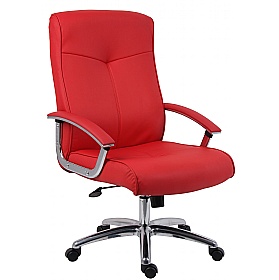 Hoxton Red Leather Faced Executive Office Chair