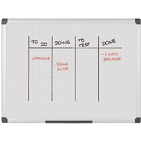 Bi Office Gridded Magnetic Drywipe Whiteboards