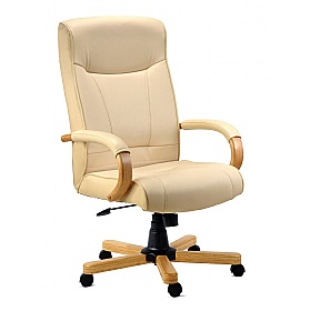 Knightsbridge Cream Executive Bonded Leather Office Chair