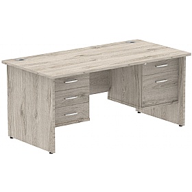 Impulse Panel End Rectangular Office Desk With Dou