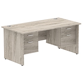 Impulse Panel End Rectangular Office Desk With Dou