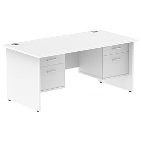 Impulse Panel End Rectangular Office Desk With Dou