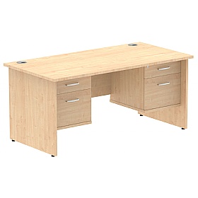 Impulse Panel End Rectangular Office Desk With Dou