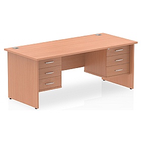 Impulse Panel End Rectangular Office Desk With Dou