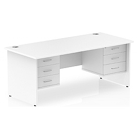 Impulse Panel End Rectangular Office Desk With Dou