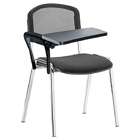 Iso Chrome Frame Mesh Back Conference Chair With Writing Tablet