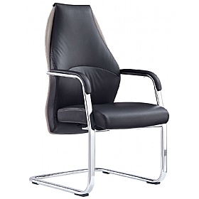 Mien Black and Mink Bonded Leather Visitor Boardroom Chair