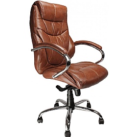 Sandown High Back Luxurious Leather Faced Executiv