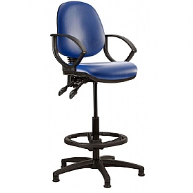 Kirby Medium Back Vinyl Draughtsman Chair