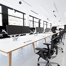 Oslo Scandi Rectangular Bench Extension Desks - Office Furniture