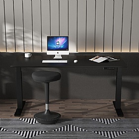 Ebony Black Electric Height Adjustable Office Desks - Office Furniture