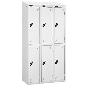 Atom White Antibacterial Sloping Top Lockers
