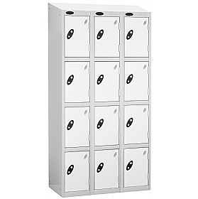 Atom White Antibacterial Sloping Top Lockers