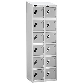 Atom White Antibacterial Sloping Top Lockers
