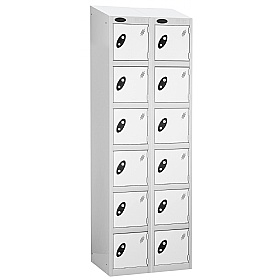 Atom White Antibacterial Sloping Top Lockers