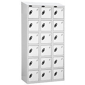 Atom White Antibacterial Sloping Top Lockers