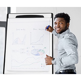 Bi Office Mastervision Mobile Magnetic Flipchart Easel - Office Furniture