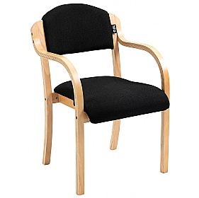 Guest Wooden Frame Stacking Office Armchairs