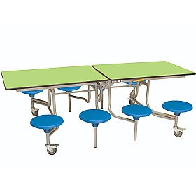 8 Seat Rectangular Mobile Folding School Dining Tables