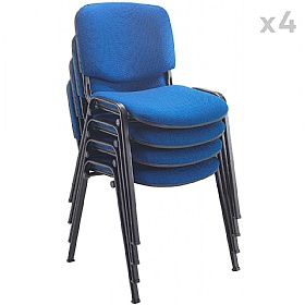 Club Black Frame Stacking Conference Chairs - Pack of 4