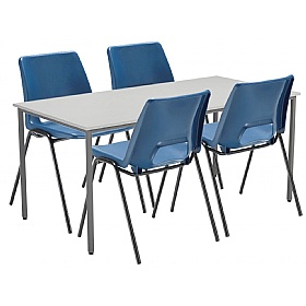 Rectangular Canteen Table with Poly Chairs Bundle