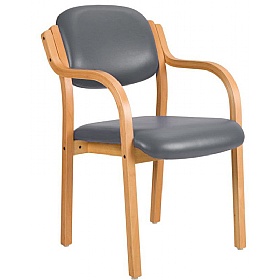 Windsor Wooden Frame Vinyl Stacking Office Armchai