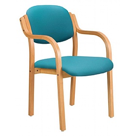 Windsor Wooden Frame Vinyl Stacking Office Armchai