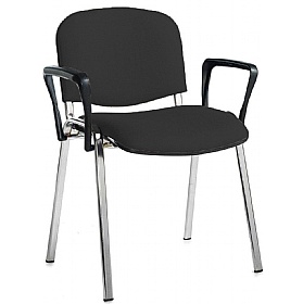 Ecton Chrome Frame Stacking Conference Chairs with Arms - Office Furniture