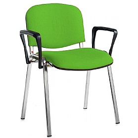 Ecton Chrome Frame Stacking Conference Chairs with Arms - Office Furniture