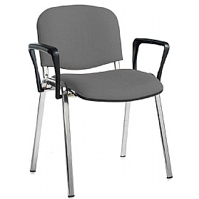 Ecton Chrome Frame Stacking Conference Chairs with Arms - Office Furniture