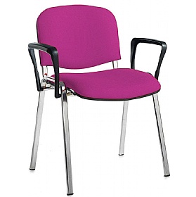 Ecton Chrome Frame Stacking Conference Chairs with Arms - Office Furniture