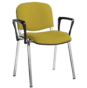 Ecton Chrome Frame Stacking Conference Chairs with Arms - Office Furniture