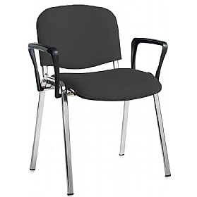 Ecton Chrome Frame Stacking Conference Chairs with Arms - Office Furniture
