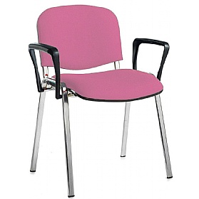Ecton Chrome Frame Stacking Conference Chairs with Arms - Office Furniture