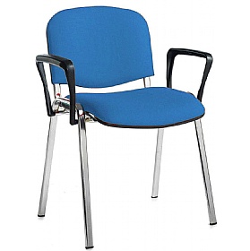 Ecton Chrome Frame Stacking Conference Chairs with Arms - Office Furniture
