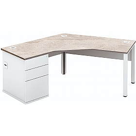 Analog Duo 120 Degree Segment Office Desks with Pedestal