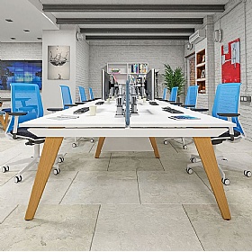 Tract 4 Person Rectangular Back to Back Bench Desks - Office Furniture