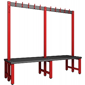 Pure Double Sided Changing and Cloakroom Bench Seats with Hooks - Lockers & Cloakroom