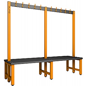 Pure Double Sided Changing and Cloakroom Bench Seats with Hooks - Lockers & Cloakroom