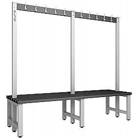 Pure Double Sided Changing and Cloakroom Bench Seats with Hooks - Lockers & Cloakroom