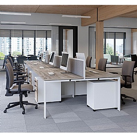 Axxiom 6 Person Rectangular Back to Back Bench Desks - Office Furniture