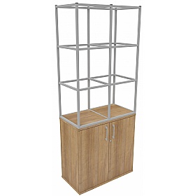Matrix Storage Double Door Cupboard with Column Fr