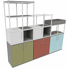 Matrix Storage Double Door Cupboard with Column Fr