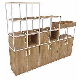Matrix Storage Double Door Cupboard with Column Fr